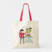 Pirate Boy Schatkaart Leuk Verjaardagsfeest Tote Bag (Achterkant)