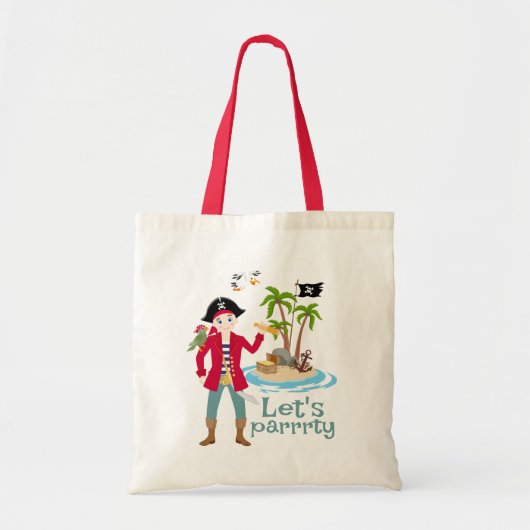Pirate Boy Schatkaart Leuk Verjaardagsfeest Tote Bag (Voorkant)
