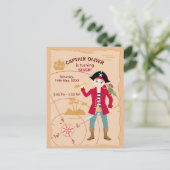 Pirate Boy Schatkaart Leuk Verjaardagsfeest Uitnodiging Briefkaart (Staand voorkant)