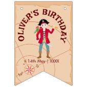 Pirate Boy Schatkaart Leuk Verjaardagsfeest Vlaggetjes (Eerste vlag)