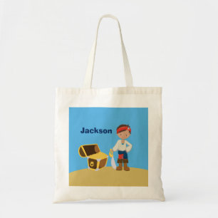 Pirate Boy Summer Beach Kinderen Monogram Pool Tote Bag