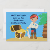 Pirate Boy Summer Pool Kinderen Birthday Party Kaart (Voorkant)