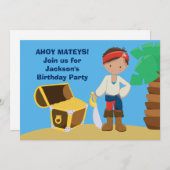 Pirate Boy Summer Pool Kinderen Birthday Party Kaart (Voorkant / Achterkant)