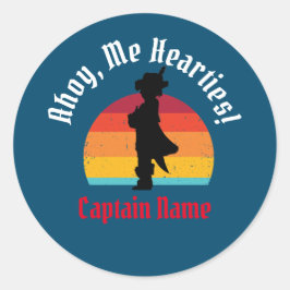 Pirate Boy Sunset, Ahoy, ik hoor. Ronde Sticker