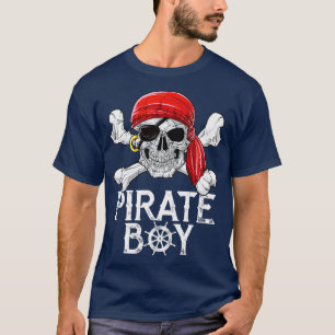 Pirate Boy T Jolly Roger Flag Skull Crossbones s T-shirt