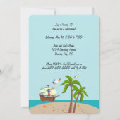 Pirate boy, uitnodiging voor verjaardagsfeestdag (Achterkant)