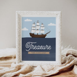 Pirate Boy Verjaardag Favorieten Teken Poster