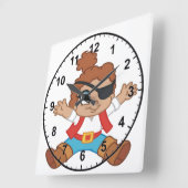 Pirate Boy Vierkante Klok (Hoek)