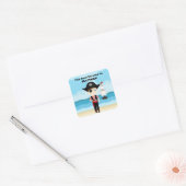 Pirate Boy Vierkante Sticker (Envelop)
