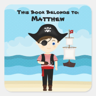 Pirate Boy Vierkante Sticker