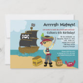Pirate Boy's Birthday Invitation 5x7 Kaart (Voorkant)