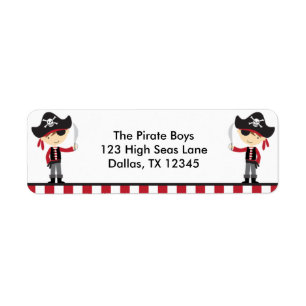 Pirate Boys Return Address Labels