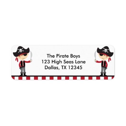 Pirate Boys Return Address Labels (Voorkant)
