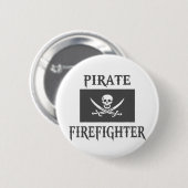 Pirate brandweerman ronde button 5,7 cm (Voorkant /achterkant)