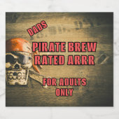 Pirate Brew Rated ARRR Bier Etiket (Enkel label)