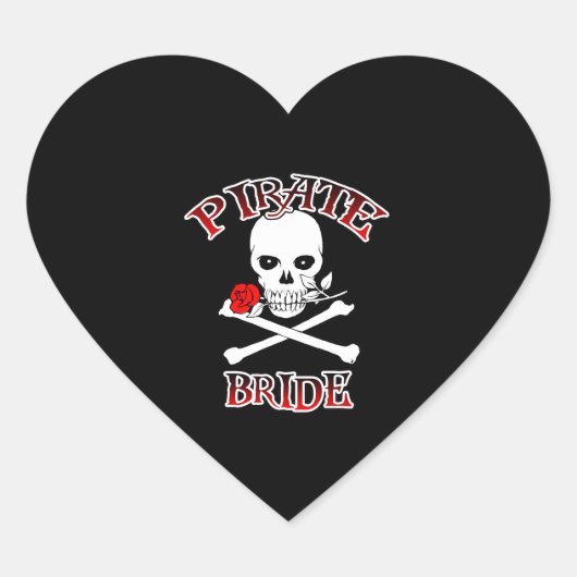 Pirate Bride Hart Sticker (Voorkant)