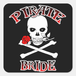 Pirate Bride Vierkante Sticker