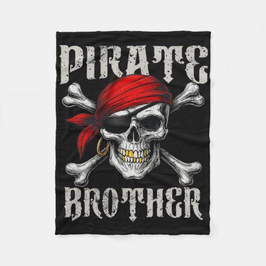 Pirate Brother Jolly Roger Vlag en Skull Crossbon Fleece Deken (Voorkant)