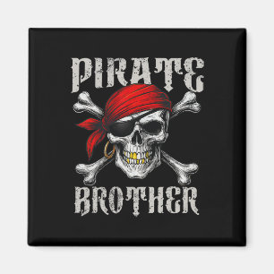 Pirate Brother Jolly Roger Vlag en Skull Crossbon Magneet