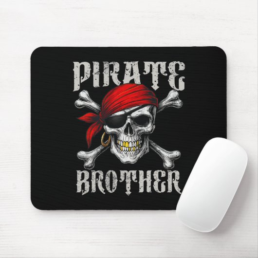 Pirate Brother Jolly Roger Vlag en Skull Crossbon Muismat (Met muis)