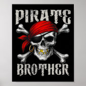 Pirate Brother Jolly Roger Vlag en Skull Crossbon Poster (Voorkant)