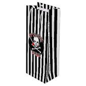 Pirate Bruid Wijn Cadeautas (Voorkant Gekanteld)
