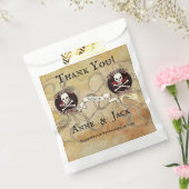 Pirate bruiloft "Dank je" Bedankzakje (Gezegeld)
