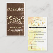 pirate bruiloft rsvp inserts visitekaartje (Voorkant / Achterkant)