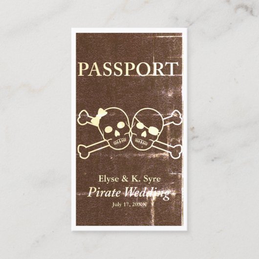 pirate bruiloft rsvp inserts visitekaartje (Voorkant)