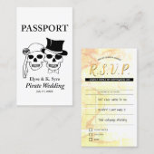 pirate bruiloft rsvp inserts visitekaartje (Voorkant / Achterkant)