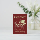 pirate bruiloft rsvp inserts visitekaartje (Staand voorkant)