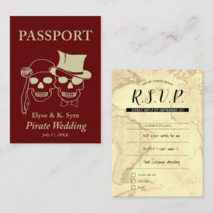 pirate bruiloft rsvp inserts visitekaartje