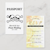 pirate bruiloft rsvp inserts visitekaartje (Voorkant / Achterkant)