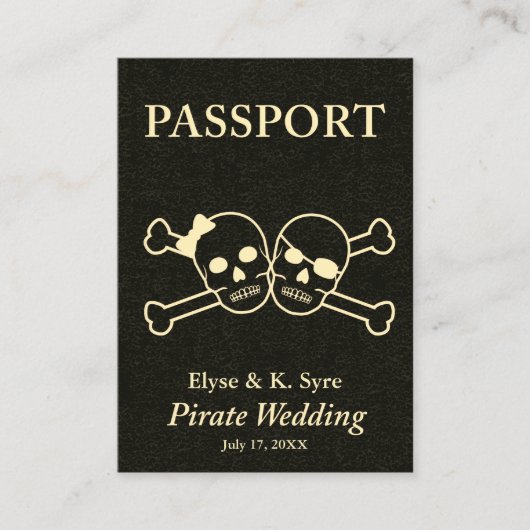 pirate bruiloft rsvp inserts visitekaartje (Voorkant)