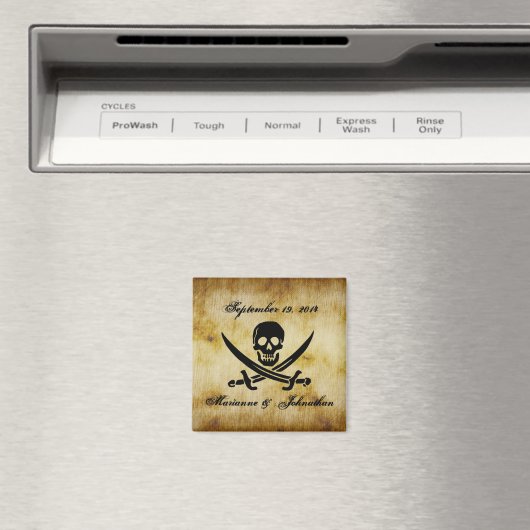 Pirate Bruiloft Save the Date Souvenir Magnet (Insitu (Vaatwasser))
