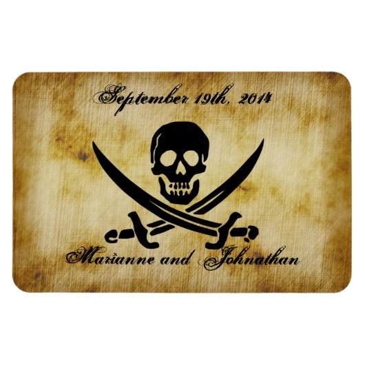 Pirate Bruiloft Save the Date Souvenir Magnet Magneet (Horizontaal)