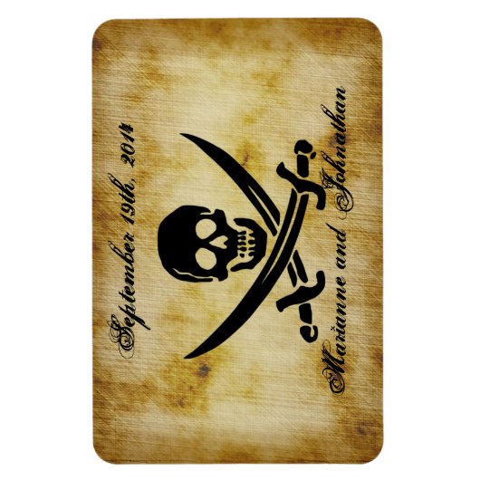 Pirate Bruiloft Save the Date Souvenir Magnet Magneet (Verticaal)
