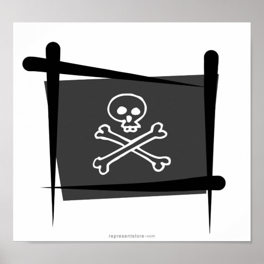 Pirate Brush Flag Poster (Voorkant)