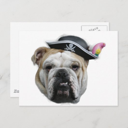 Pirate Bulldog Briefkaart (Voorkant / Achterkant)