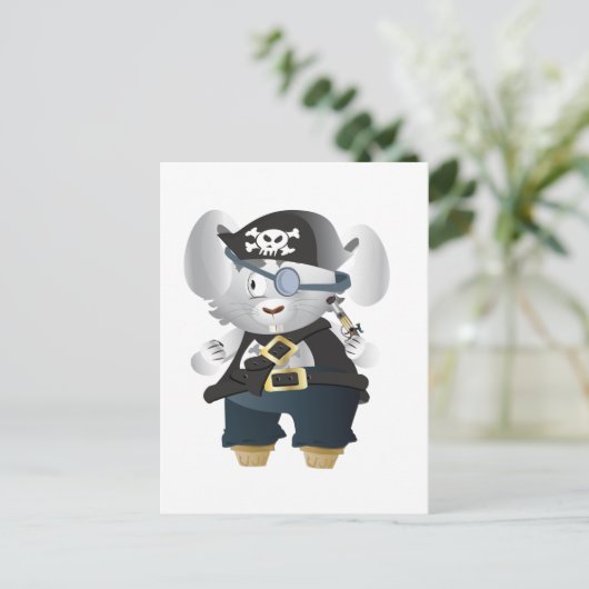 Pirate Bunny Briefkaart (Staand voorkant)