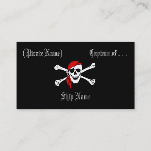 Pirate Business/Profile Card Visitekaartje (Voorkant)