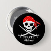 PIRATE BUTTONNEN - PERSONALIZE - COLLECTIE RONDE BUTTON 7,6 CM (Voorkant /achterkant)
