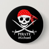 PIRATE BUTTONNEN - PERSONALIZE - COLLECTIE RONDE BUTTON 7,6 CM (Voorkant)