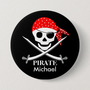 PIRATE BUTTONNEN - PERSONALIZE - COLLECTIE RONDE BUTTON 7,6 CM