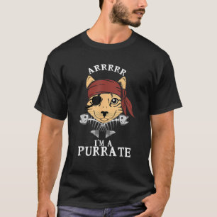 Pirate Ca Arrrr Purrate Kat Oogpleister Fishbone G T-shirt