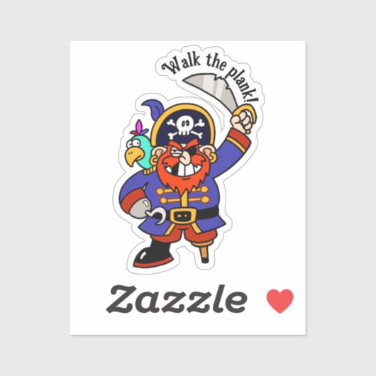 Pirate Capt. met Peg Been Sticker (Vel)