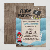 Pirate Captain Ahoy Boy 8th Birthday Party Kaart (Voorkant / Achterkant)