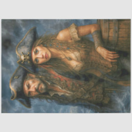 Pirate Captain and Queen | Caribbean Nautical  Tissuepapier