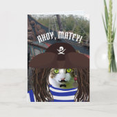 PIRATE CAPTAIN CAT BIRTHDAY-Wenskaarten Kaart (Voorkant)
