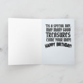 PIRATE CAPTAIN CAT BIRTHDAY-Wenskaarten Kaart (Binnen)